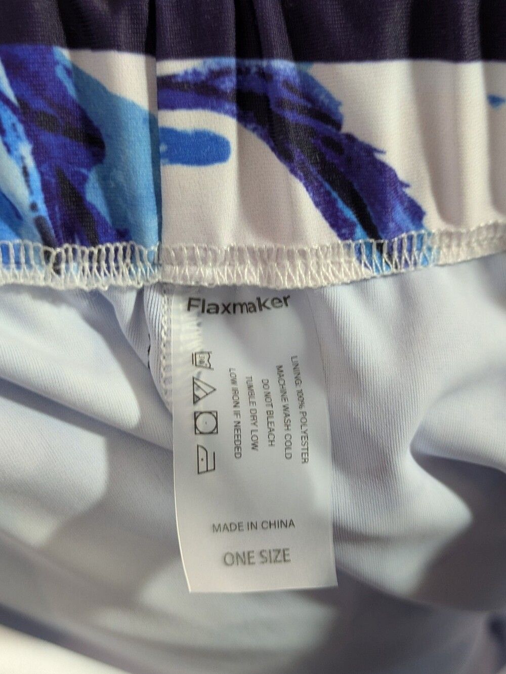 Flaxmaker Blue & White Floral Maxi Skirt - OS / XS / Small / Medium - Picture 4 of 6